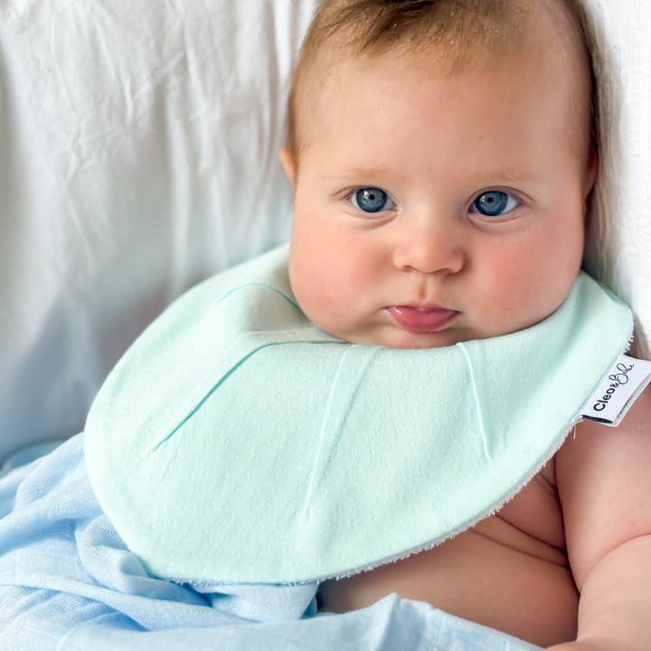 Waterproof Bib Bandana / Classic - Sea Holly Pointelle for wholesale by Cleo & Bebe