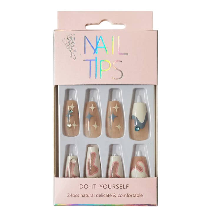 Set di Unghie Finte Decorate con Strass Ballerina NA1201-80. (12 pezzi) per la vendita all'ingrosso da parte di TAPA fashion