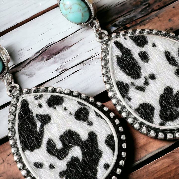 The Bling Barn - Wholesale Dangle Earrings - Molly Moo Drop Earrings Faux Hairon