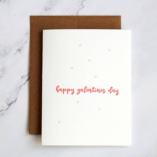 Stack Paper Press - Vente Cartes de Saint-Valentin - Happy Galentines Day Carte Letterpress1