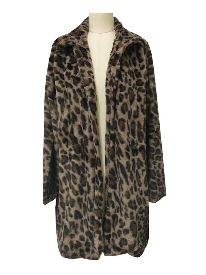 HIDDENBRAND - Wholesale Coat - Women's - Fluffy Vintage Wild Leopard Print Faux Fur Coat11