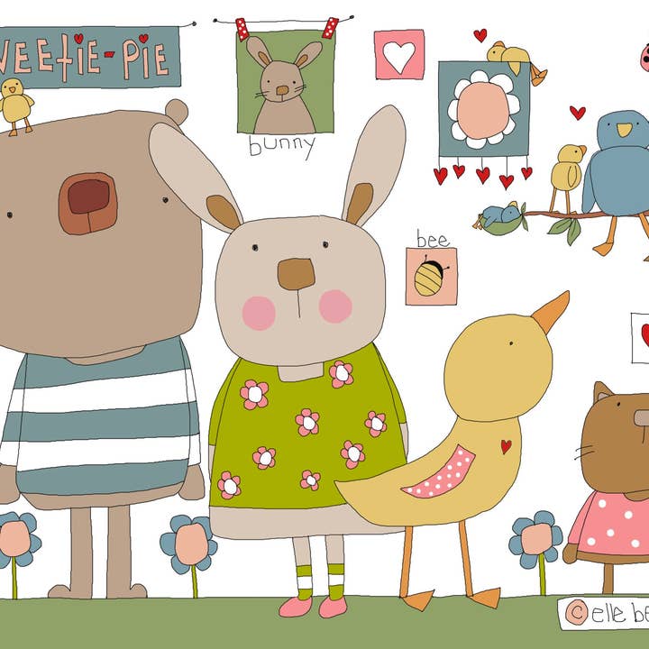 Tarjeta de felicitación «Sweetie -pie bunny» para venta al por mayor de Elle Bee Art Studio