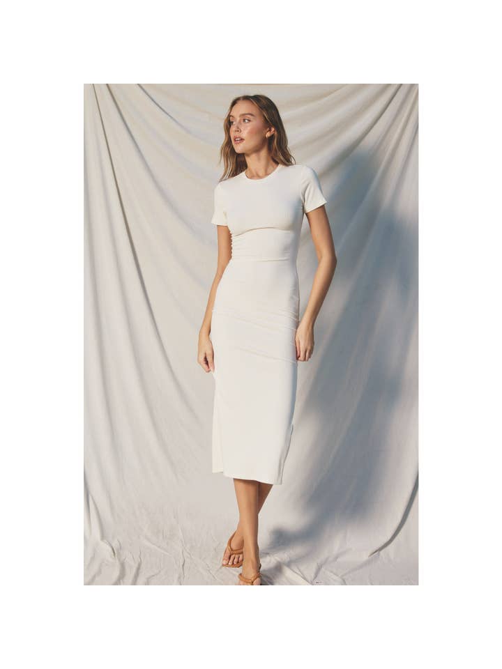 Dress Forum - Wholesale Dress - Women's - Ribbed Knit Back Slit T-Shirt Dress (1)46