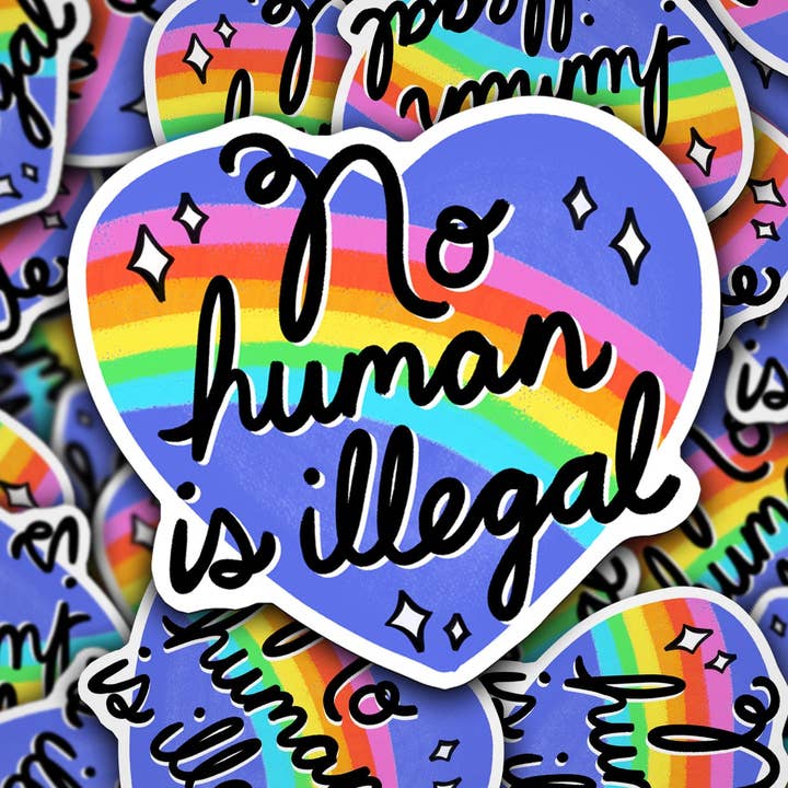 Vinyl Decal No Human Is Illegal for wholesale by Sonny Rising