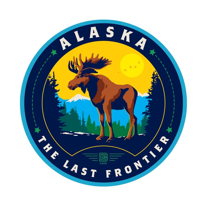 Autocollant Rond Fierté de l'État d'Alaska pour la vente par Tourist Courts