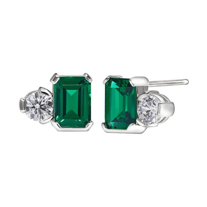 May Emerald Cut Birthstone Earrings for wholesale by Kelly Waters