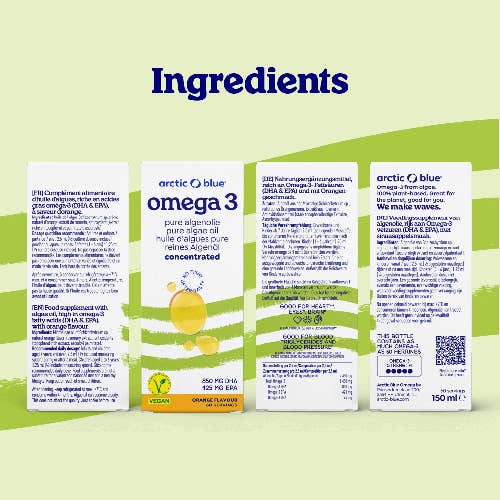 Arctic Blue - Wholesale Oral Supplement/Vitamin - DHA and EPA High Dosed Algae Oil - Vegan (150 ml bottle)2