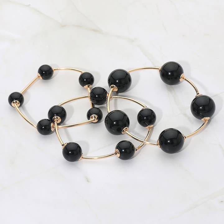 Sensibling Corp. - Wholesale Jewelry Set - 3PCS - Pearl Stretch Multi Layered Bracelets6