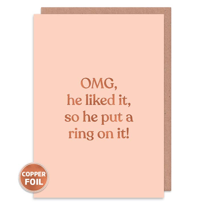 He Put A Ring On It Greeting Card for wholesale by Whale & Bird