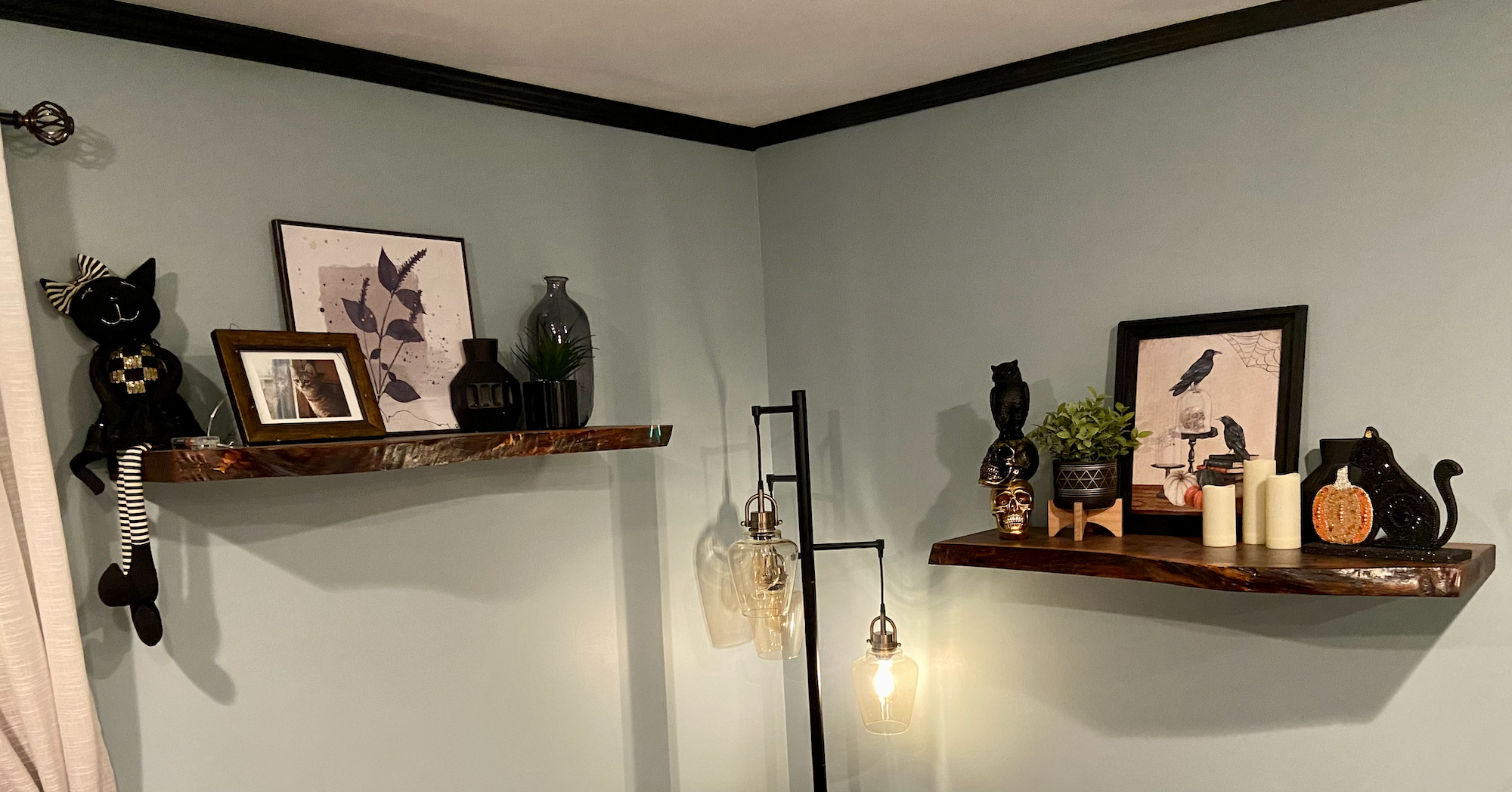 Steel Oak - Wholesale Wall Mounted Shelf - Live Edge Walnut Floating Shelves w/Beautiful Grain Patterns10