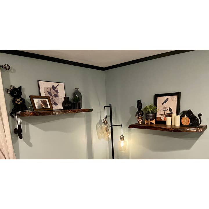 Steel Oak - Wholesale Wall Mounted Shelf - Live Edge Walnut Floating Shelves w/Beautiful Grain Patterns10