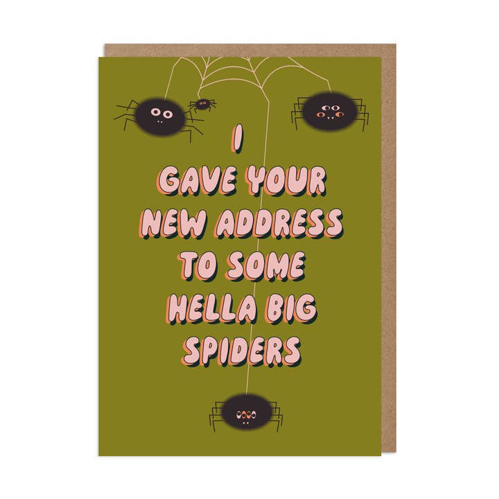 Funny New Home Card - Hella Big Spiders for wholesale by Betiobca