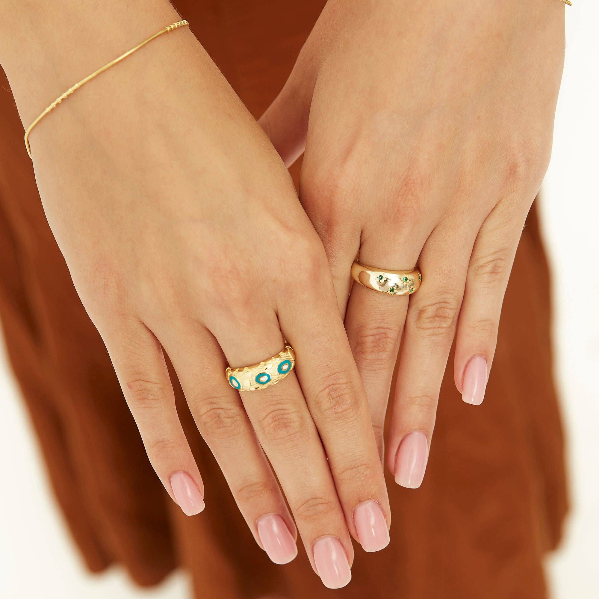 Spero London - Wholesale Multi-Stone Ring - Celestial Star Sterling Silver Dome Ring With Stones15