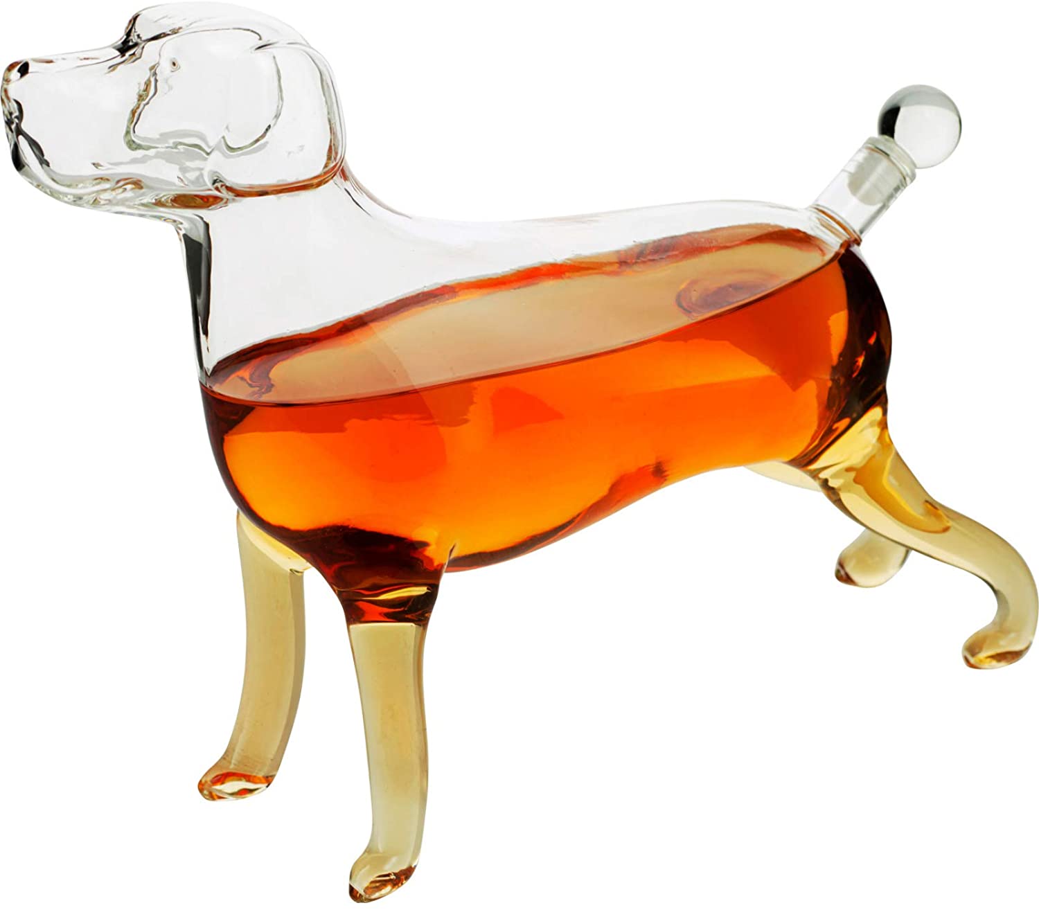 The Wine Savant /  Khen Glassware - Vente Carafe - Carafe à whisky en forme de chien labrador 500 ml1