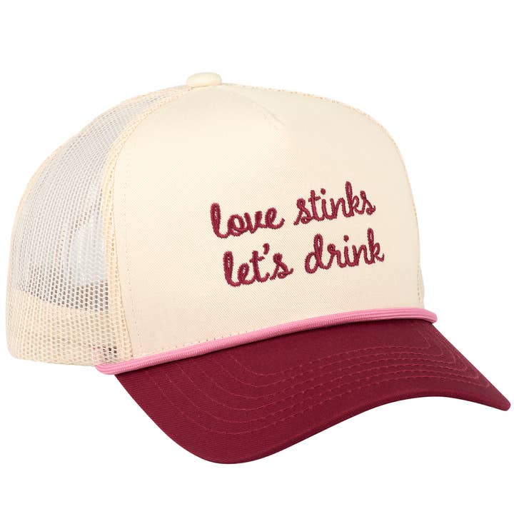 Love Stinks Let's Drink Trucker Hat for wholesale by Primitives by Kathy