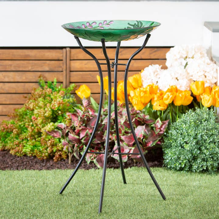 Evergreen Enterprises - Wholesale Bird Bath - Hourglass Shape Metal Bird Bath Stand
