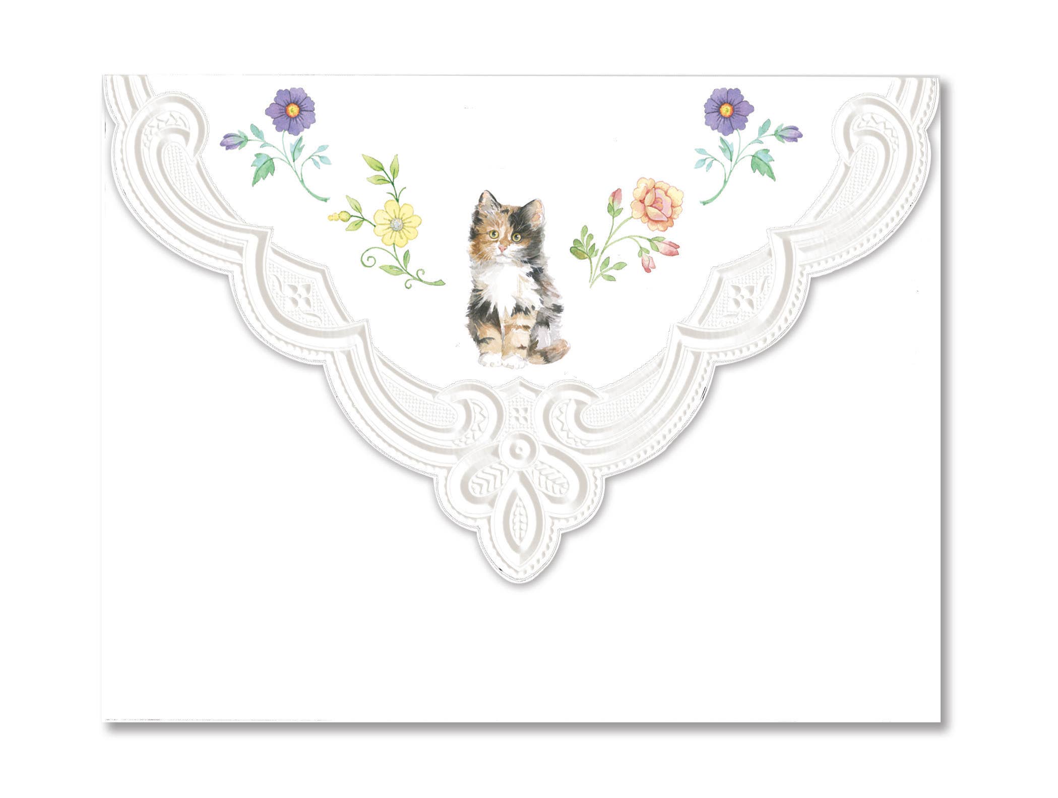 Carol Wilson Fine Arts Inc./For Arts Sake - Wholesale Stationery/Notecard Set - Kittens Embossed, Die-cut Boxed Note Cards NCP23712