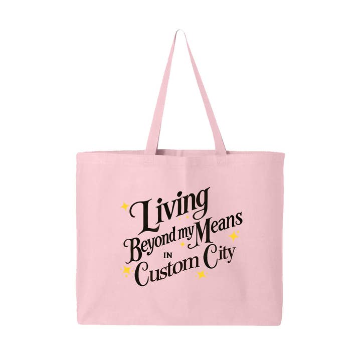 Calm Down Caren - Wholesale Tote Bag - Women's - Living Beyond My Means In Custom City -Large Canvas Tote Bag