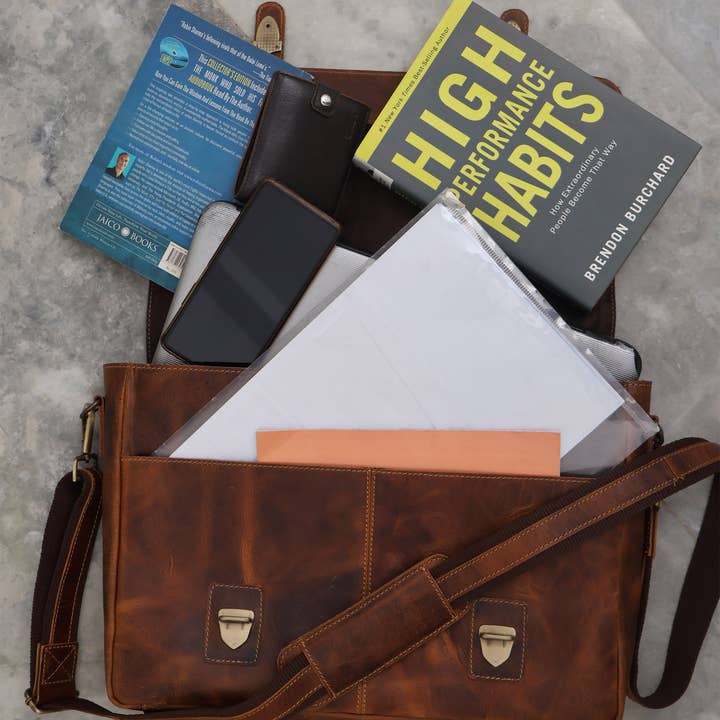 Billion Brothers - Wholesale Messenger Bag - Unisex - Buffalo Leather Satchel Messenger Bag Vintage Laptop Bag 10