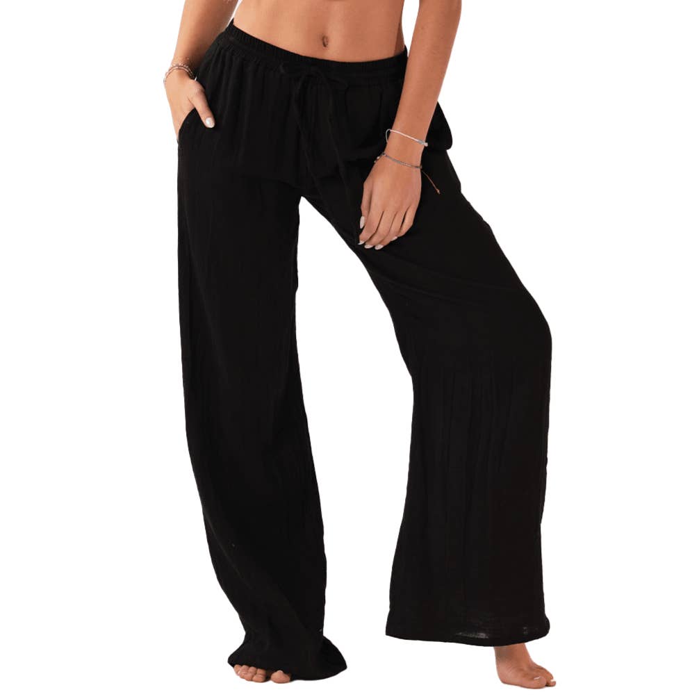 Lotus and Luna - Wholesale Pants - Women's - Black Cabana Pants