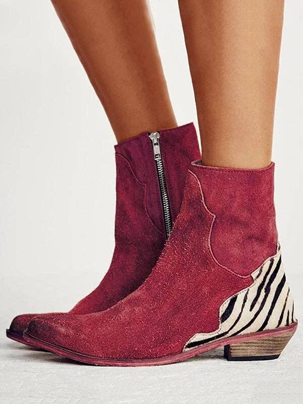 kycozy - Vendita all'ingrosso Stivaletti - Donna - Stivaletti alla caviglia con cerniera e tacco basso alla moda5