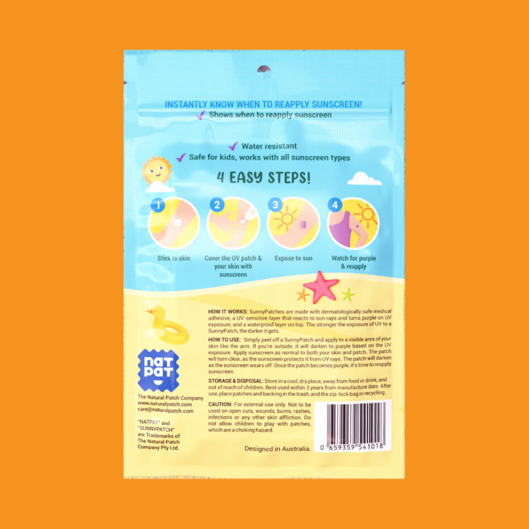 NATPAT - Wholesale Sticker - Kinderen en baby - NATPAT UV-sensorsticker - Natuurlijke Zonnebrandherinnering9