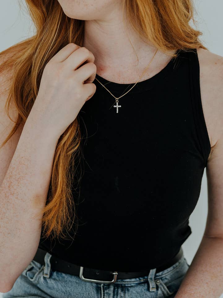 Diamond Cross Necklace for wholesale by Sydney Rose Co.