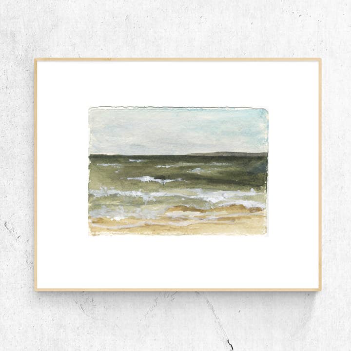 Late June Ocean Watercolor Coastal Print for wholesale by Jessica Frasz Studio