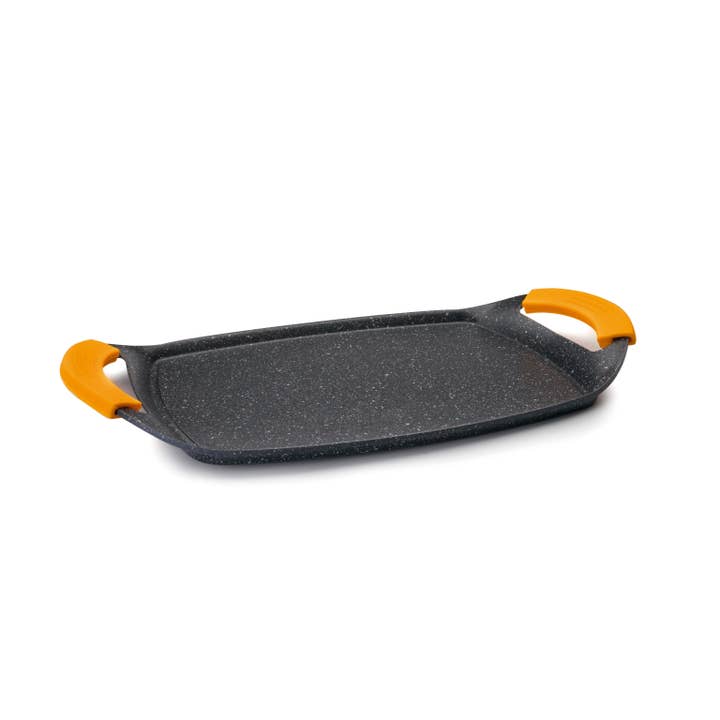 Ibili - Vente Poêle à frire/plaque chauffante - IBILI - Gril à griller Basic Stone 36 x 22,50 cm