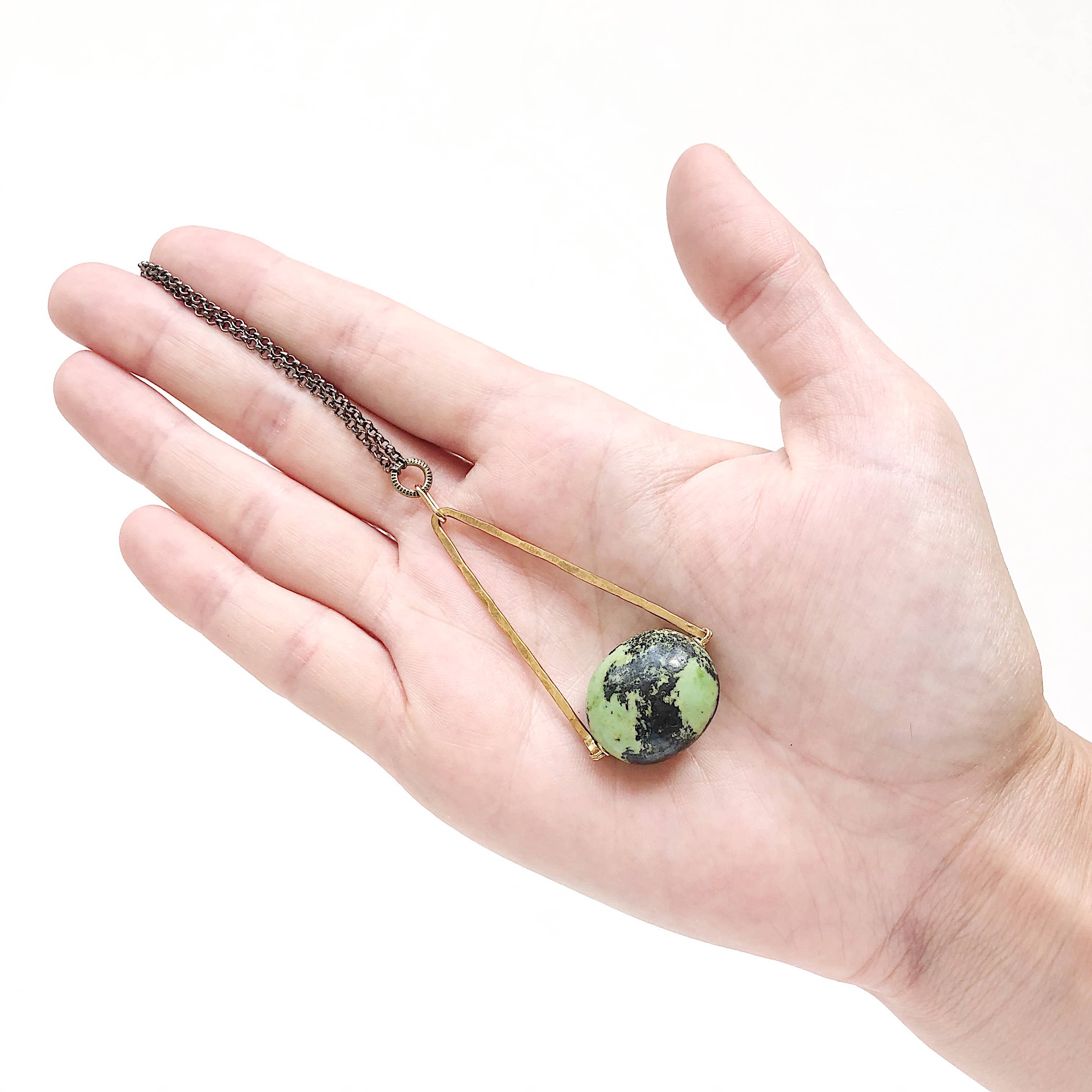 Third & Co. Studio – Colar pingente/pendente por atacado – Colar de bronze e turquesa verde7