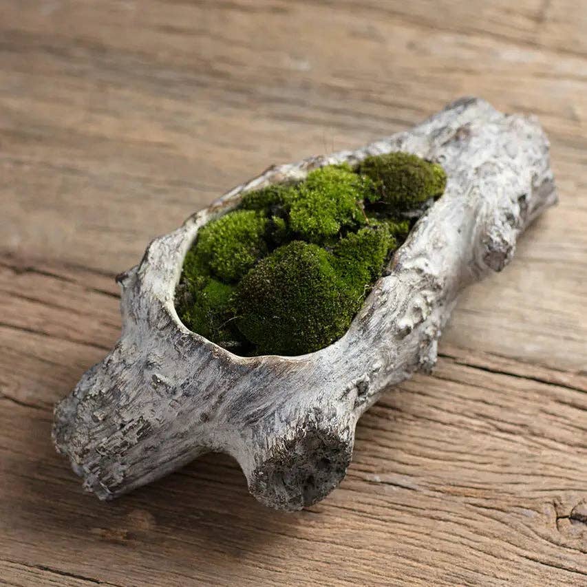 Vagabond Vintage - Vente Pot - Jardinière en ciment effet bois faux bûche0