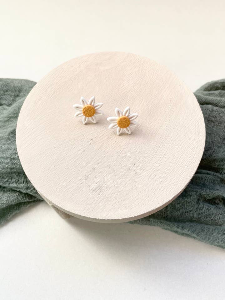 Daisy Studs for wholesale by Clementine Clay Design