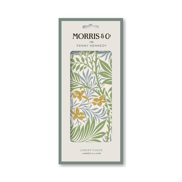 Papier de soie pour emballage cadeau Larkspur de William Morris pour la vente par Penny Kennedy Ltd