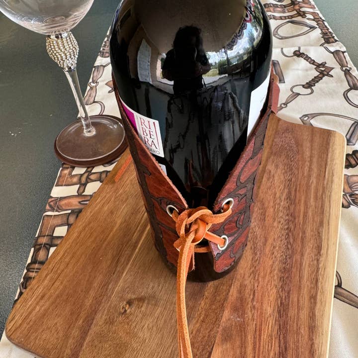 All Designs Equine - Wholesale Dinner & Cloth Napkin - Leather Equestrian Party Wine Cousy Rein and Bit Artwork1