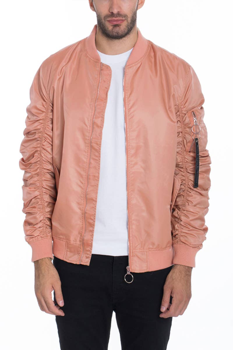 WEIV - Wholesale Bomber Jacket - Men's - Mens Light Weight Scrunched Flight Bomber Jacket2