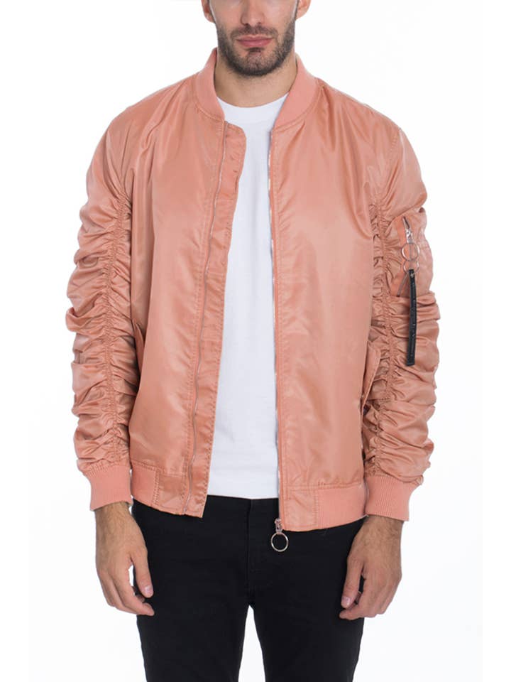 WEIV - Wholesale Bomber Jacket - Men's - Mens Light Weight Scrunched Flight Bomber Jacket2