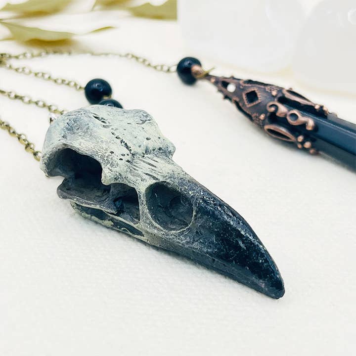 GemMeet - Wholesale Pendant/Charm Necklace - Gothic Raven Crystal Pendant