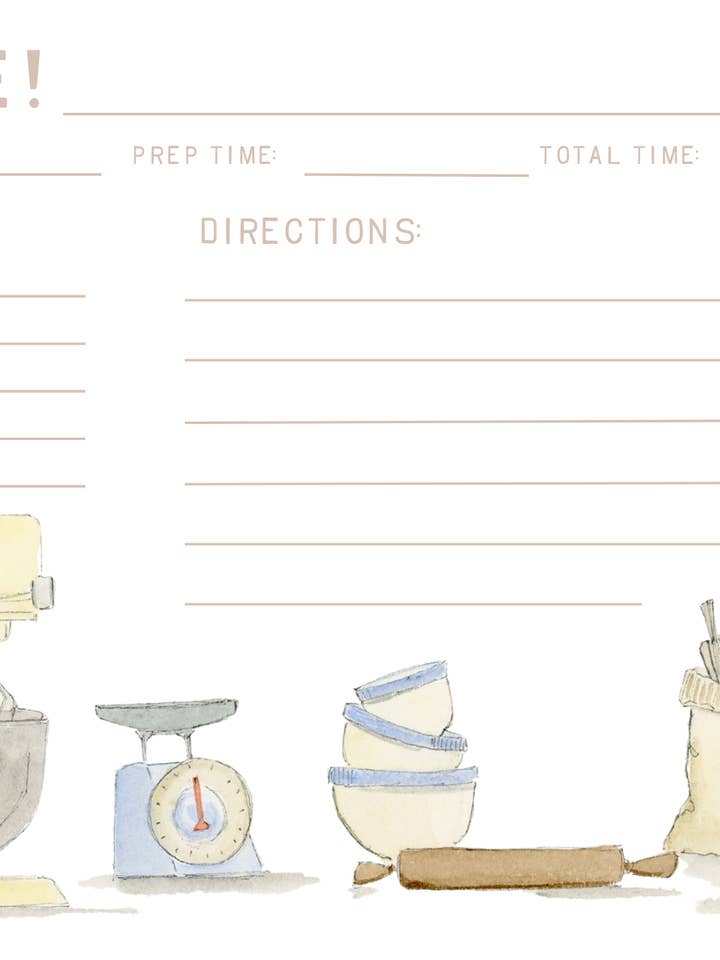 Cartes de recettes de pâtisserie pour la vente par Bear on Paper