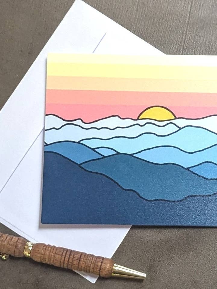 Blue Ridge Shenandoah Landscape Greeting Card for wholesale by Christina-Jane Norquay Art