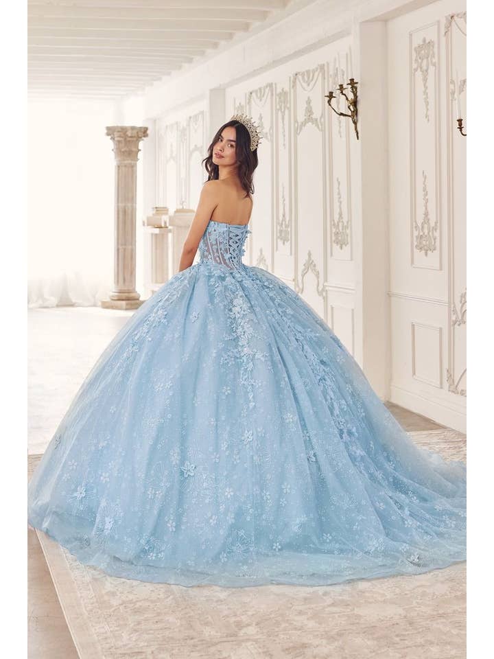 Tux-USA® - Wholesale Gown - Women's - Floral Quinceanera Ball Gown With Cape