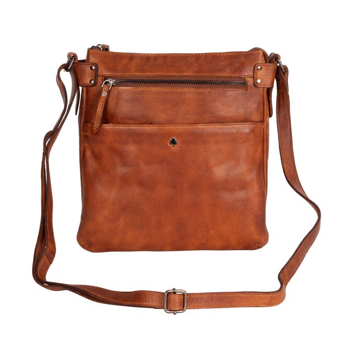 Leather Shoulder Bag Robbie Cognac GW6851COG for wholesale by Greenwood Leather AU