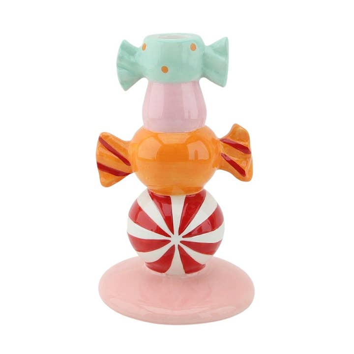 Lysestage-Stablet Toffee Slik-Multifarvet - 11x11x18cm for engroshandel hos Housevitamin bv