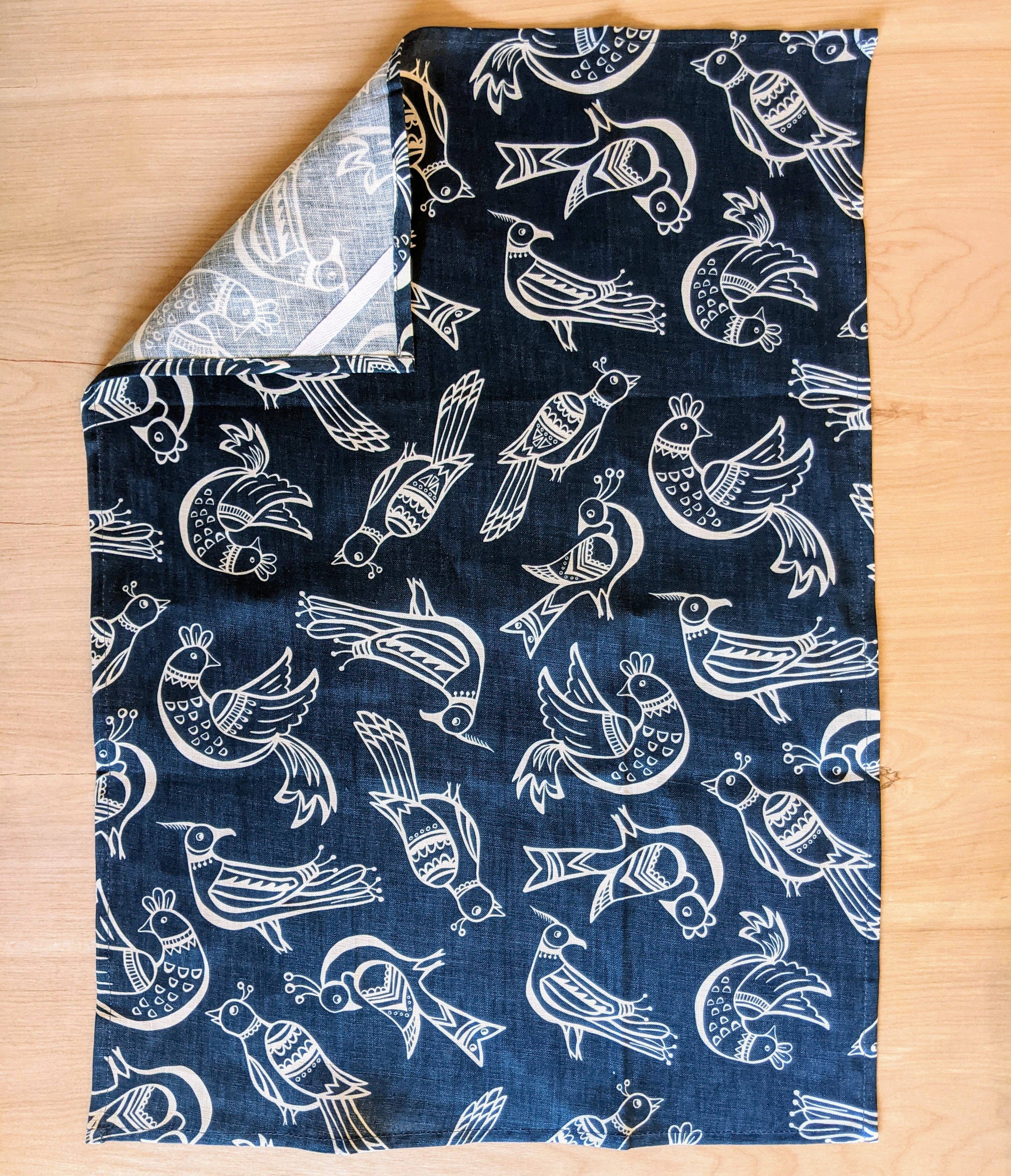 Jen Fox Studio - Wholesale Tea Towel - Folk Birds Tea Towel1