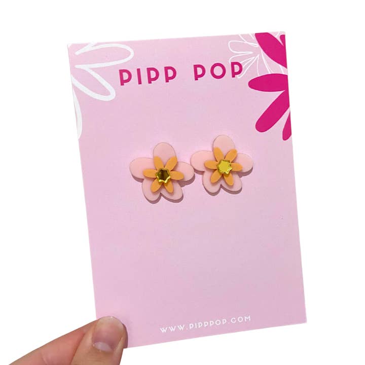Pipp Pop - Wholesale Stud/Post Earrings - Jessie Flower Studs - 12 Colours Available2