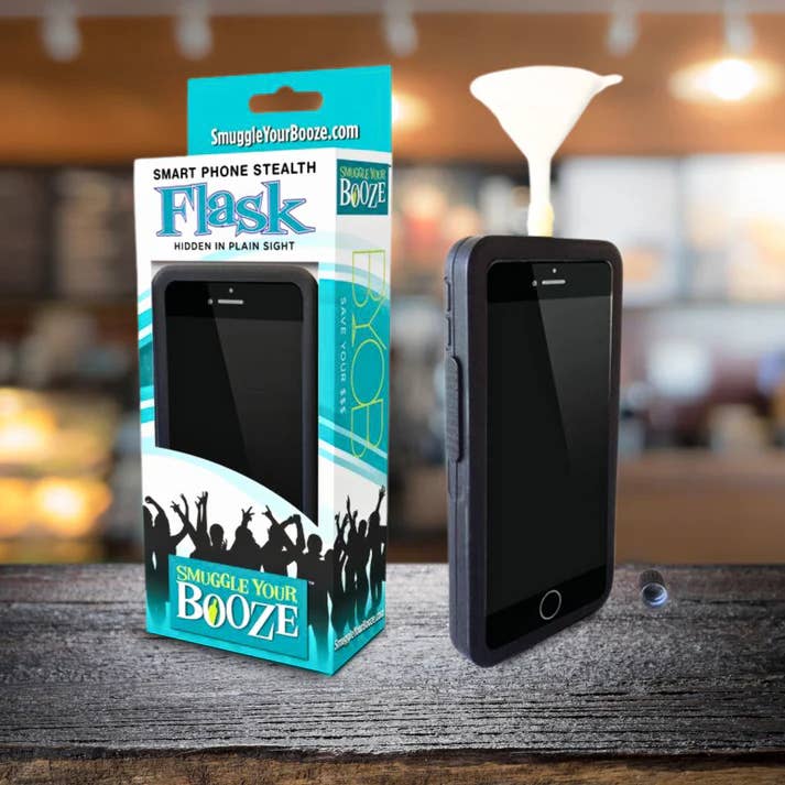Smuggle Your Booze - Wholesale Gag Gift/Novelty Gift - Smart Phone Flask With Funnel 4 oz