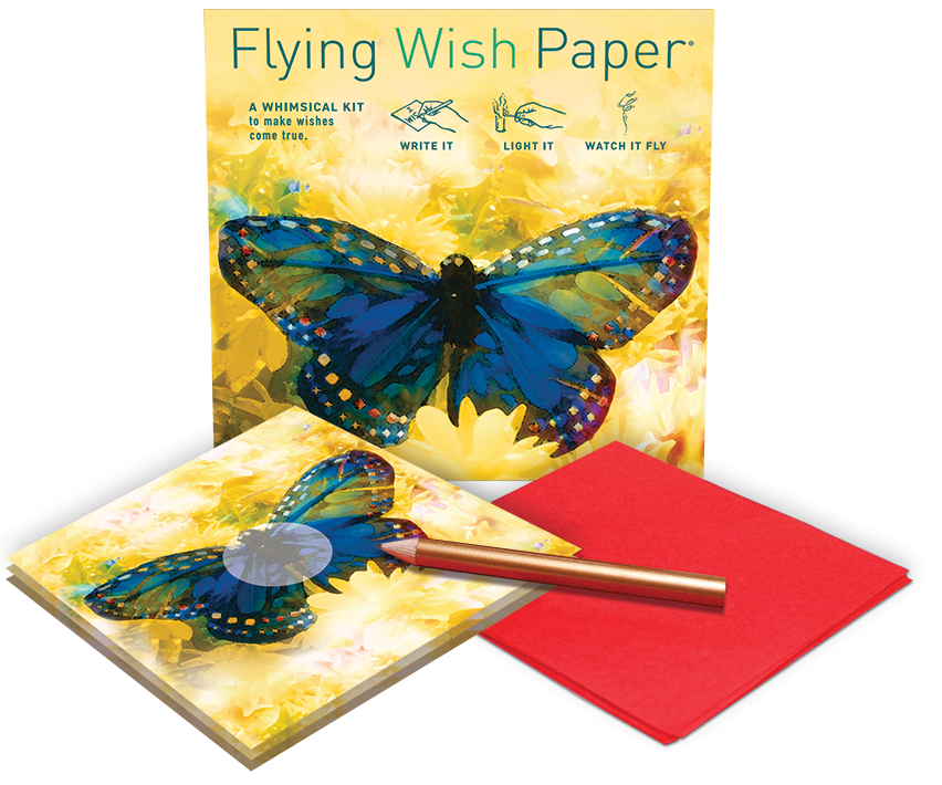FLYING WISH PAPER ® - Wholesale Season's Greetings Card - ROYAL BUTTERFLY / 15 WISH PAPER™ Majestic Transformation Kit1