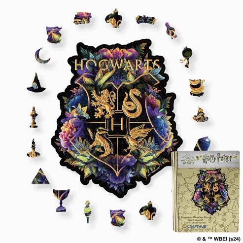 Harry Potter Hogwarts Crest - Wooden Jigsaw Puzzle for wholesale by Crafthub