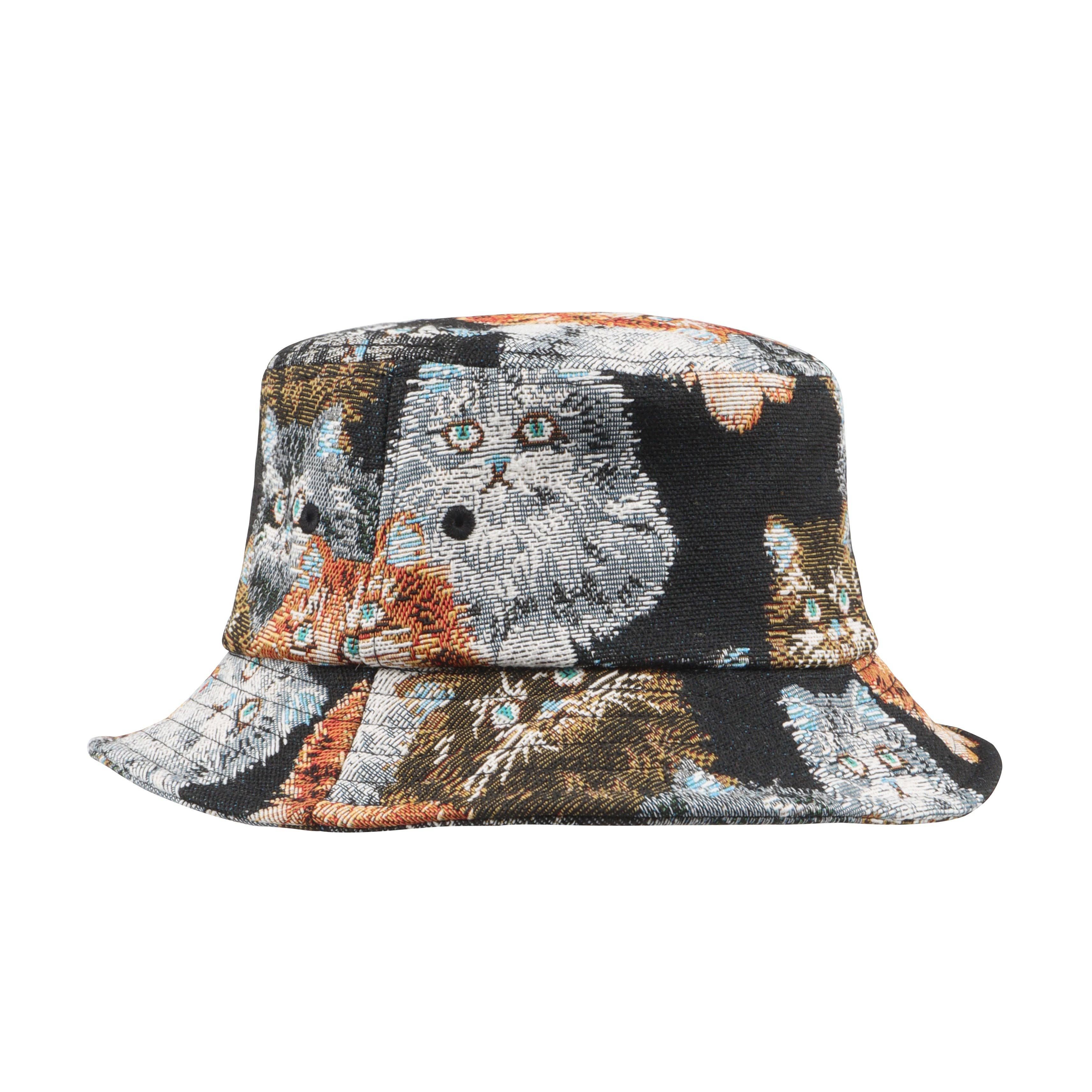 HATPHILE - Wholesale Bucket Hat - Women's - HatPhile Cat Bucket Hat – Vintage Tapestry-Style Cat Jacquard Hat4