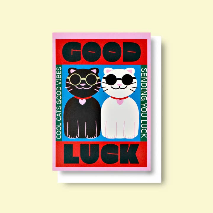 Good Luck Cats Card for wholesale by Good Thanks Paper
