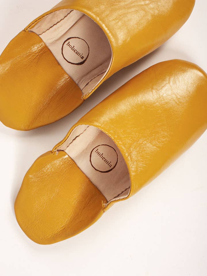 Bohemia Design – wholesale Slippers – Women's – Moroccan Babouche Basic Slippers, Mustard